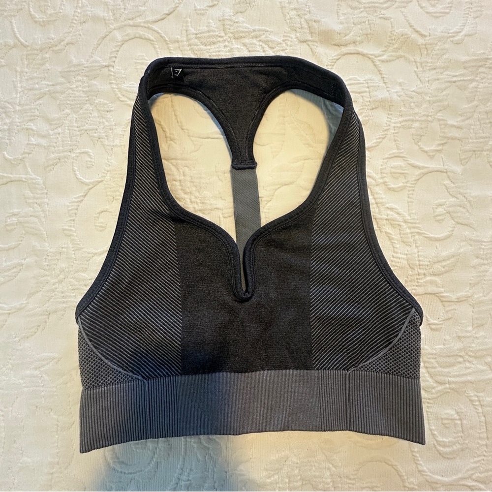 Gymshark Black Racerback V-Notch Sports Bra